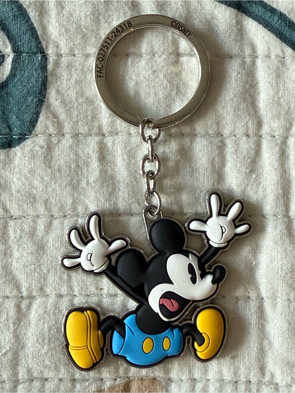 Disney Happy Mickey Mouse Blue Shorts Keychain- NWOT
